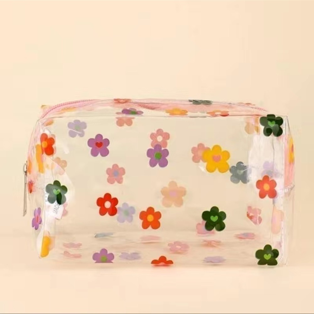 SALE💚 any 3 for $18 💚
 Accessories-Clear Flower Makeup Cosmetic Travel Bag